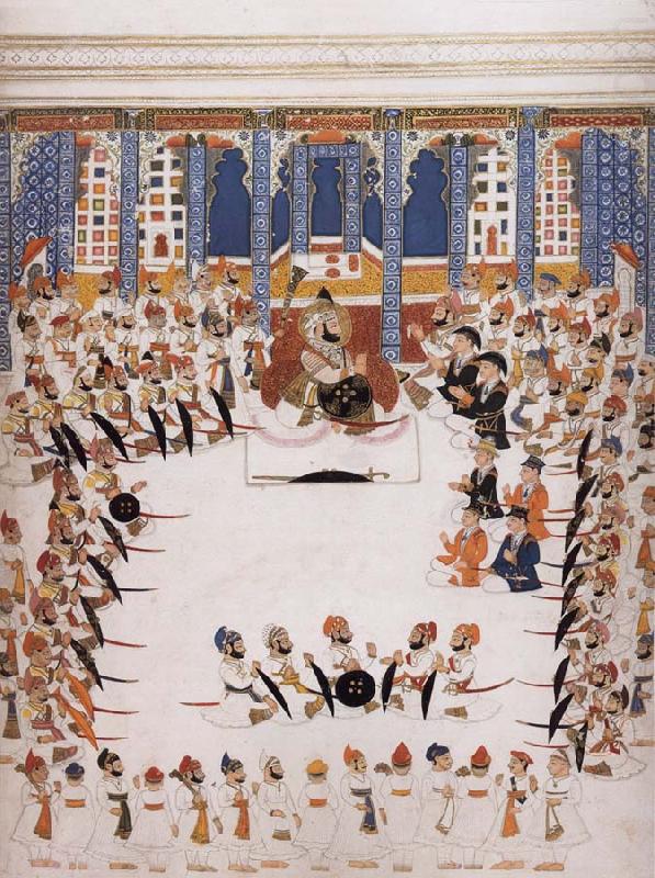 Maharana Jawan Singh of Mewar within the Royal Palace of Udaipur, unknow artist